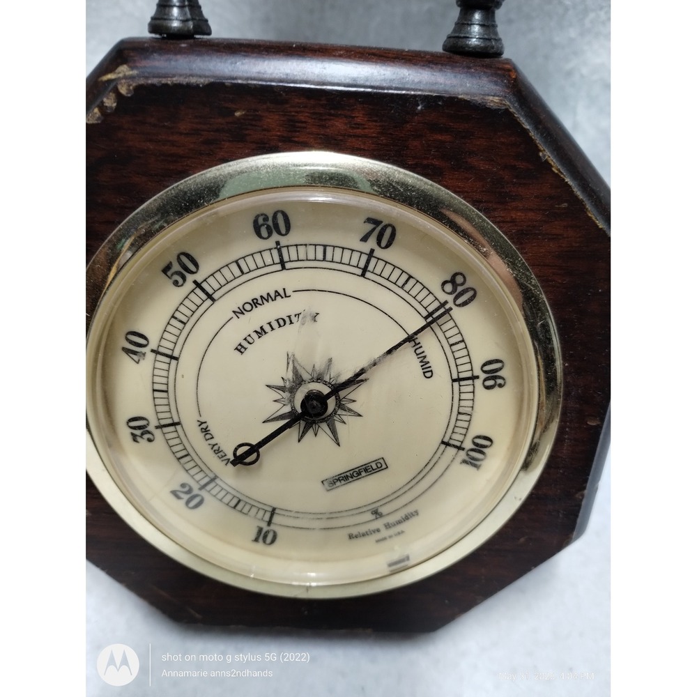 Springfield Manchester Weather Station Thermometer Barometer Hygrometer USA ASIS - Picture 4 of 12